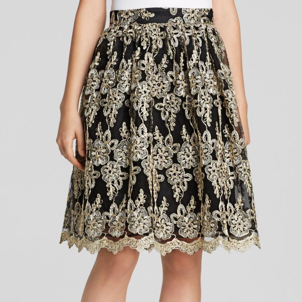 Black & Gold Embroidered Skirt